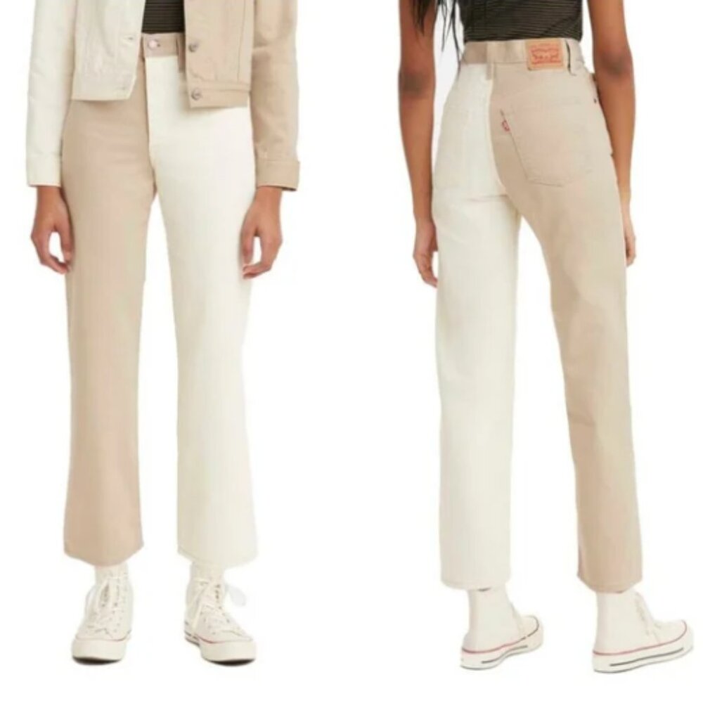 Levi’s Ribcage High Rise Straight Ankle Two Tone Jeans | 27